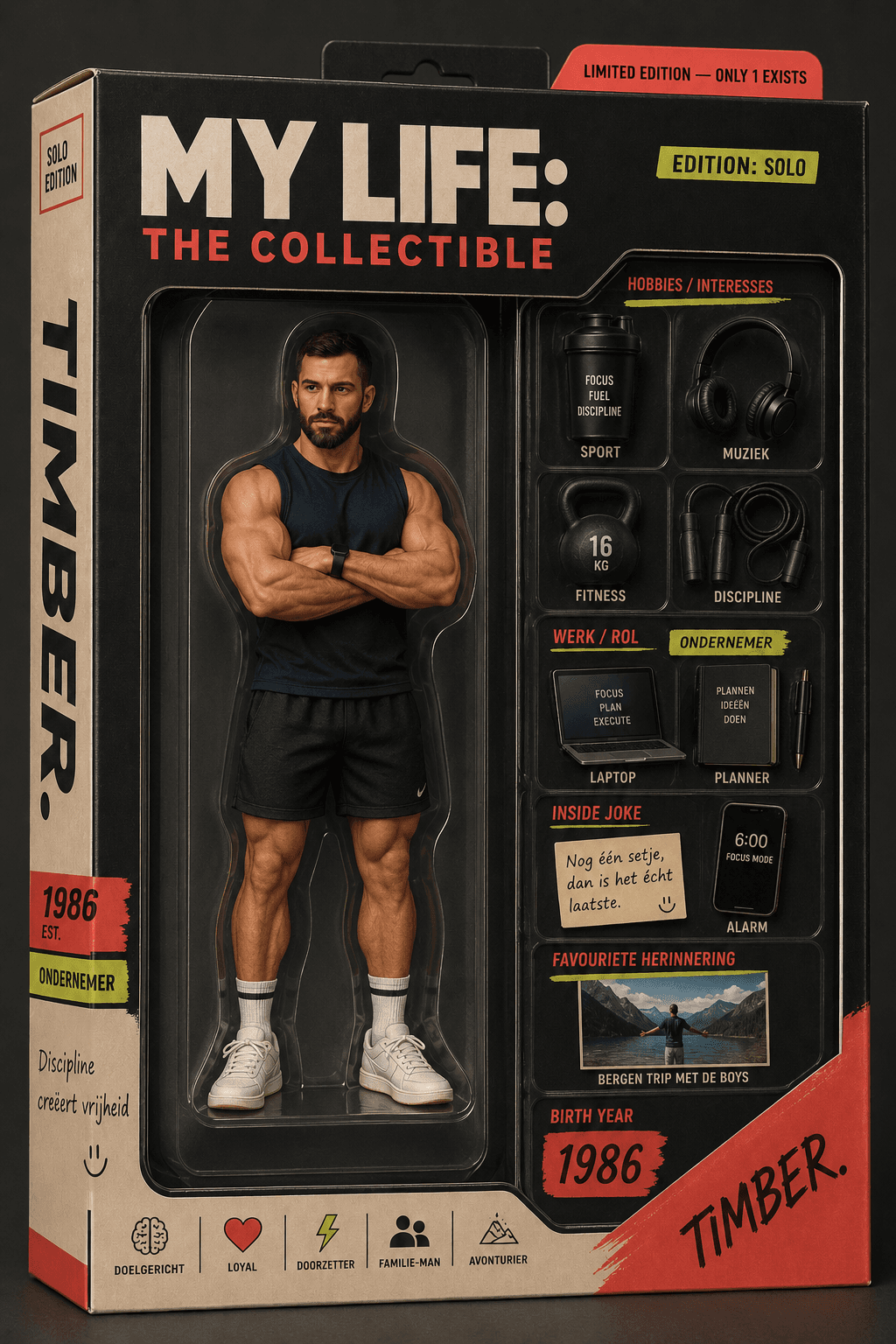 Echt Solo collectible voorbeeld met persoonlijke accessoires