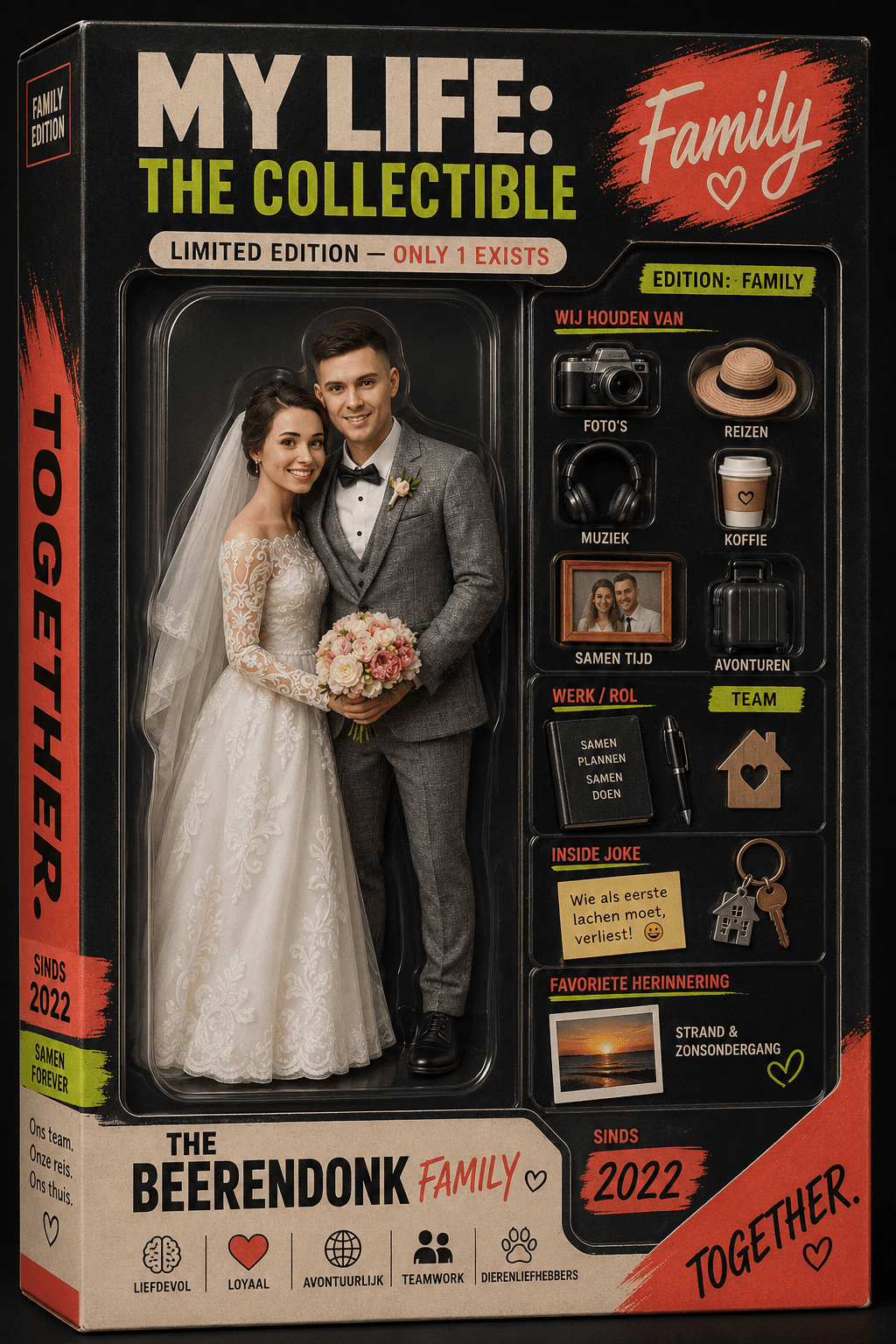 Echt Couple collectible voorbeeld met gedeelde herinneringen